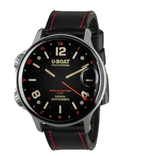 Review U-Boat Capsoil Doppiotempo Red Rehaut Quartz 9674 Replica Watch